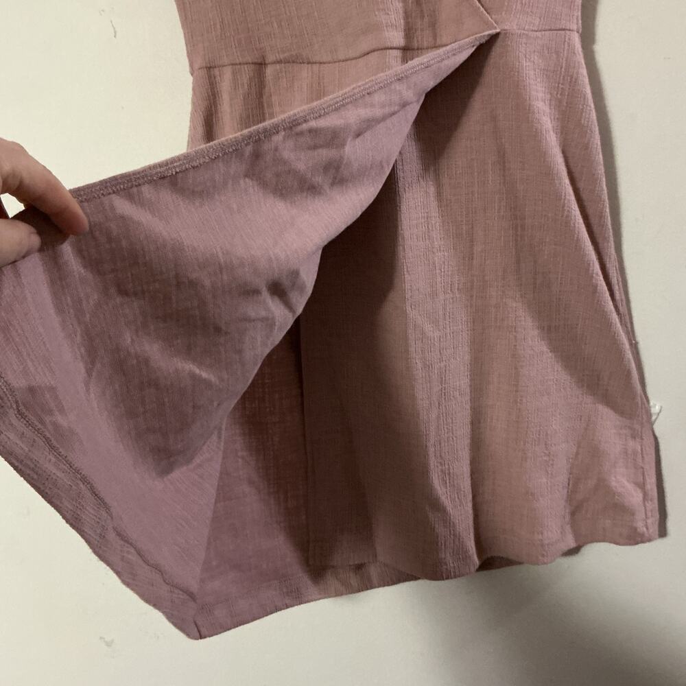 Madewell Mauve Textured Wrap Front Short Sleeve Dress Women’s Small Cotton Blend - Picture 7 of 11